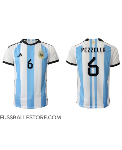 Günstige Argentinien German Pezzella #6 Heimtrikot WM 2022 Kurzarm
